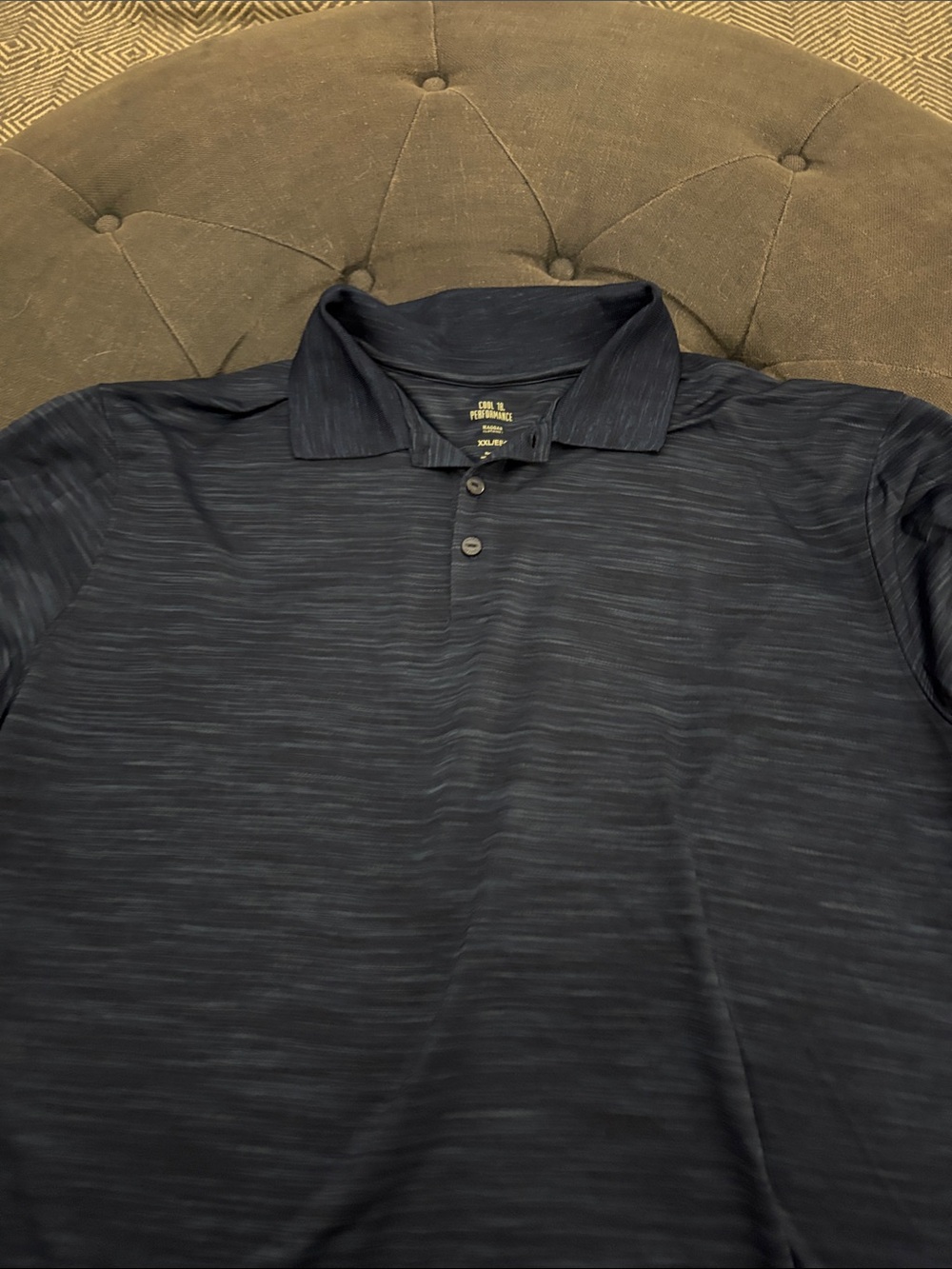 Haggar Heathered Navy Blue Performance Polo